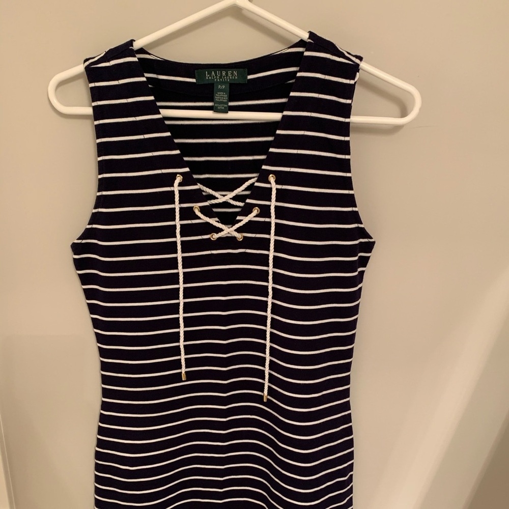 Cute navy & white dress!